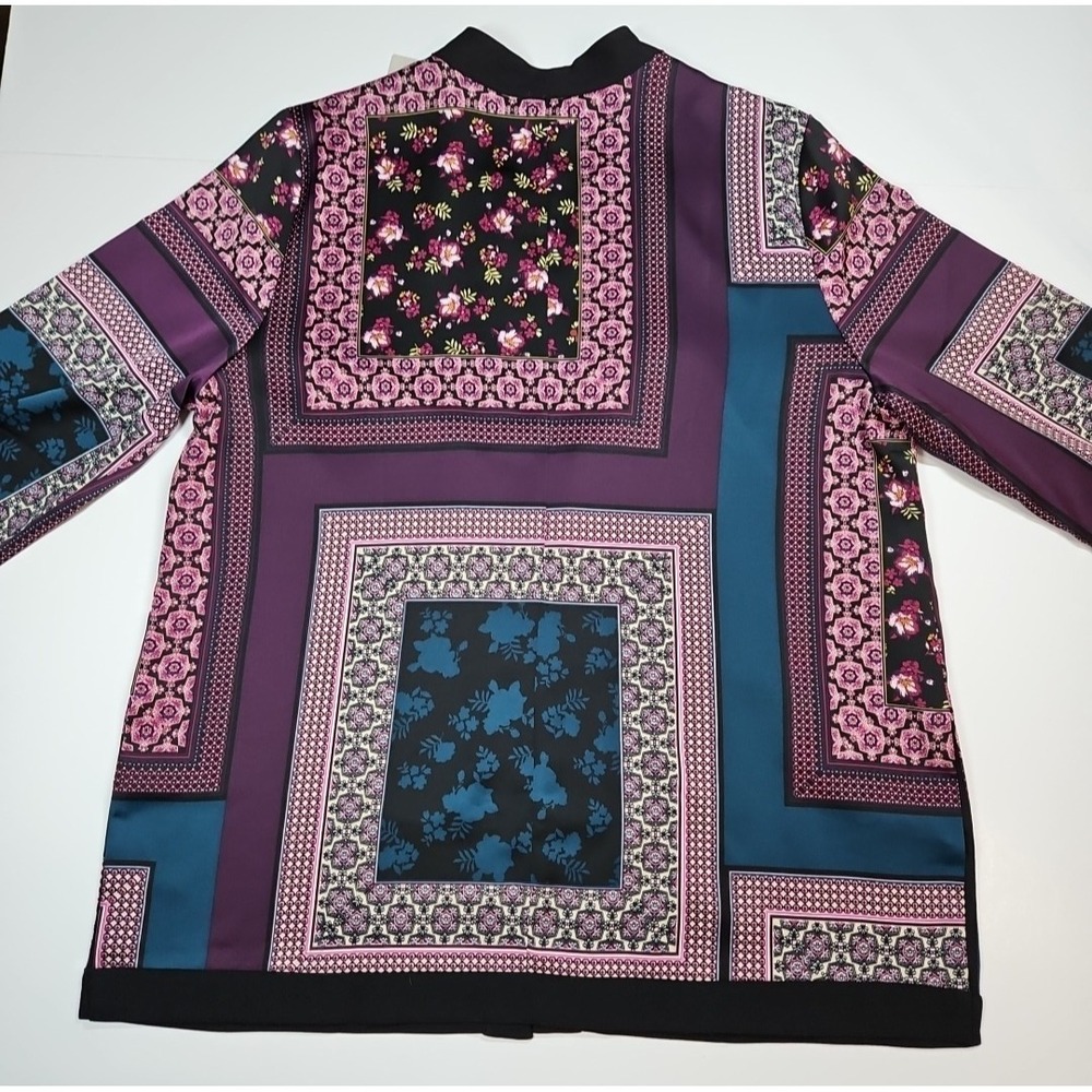 Chicos‎ Womens Patchwork Open Front Multicolor Cardigan Size 4 (XXL) NWT - Picture 2 of 9